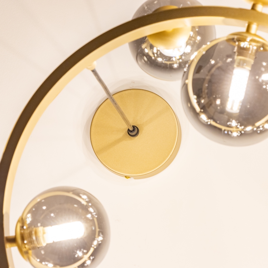 Brilagi - LED pendel MILLA 15xG9/3W/230V guldfarvet/røget