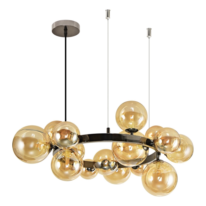 Brilagi - LED pendel MILLA 15xG9/3W/230V skinnende krom/guldfarvet