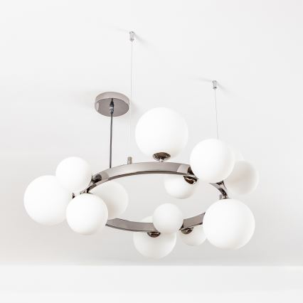 Brilagi - LED pendel MILLA 15xG9/3W/230V skinnende krom/hvid