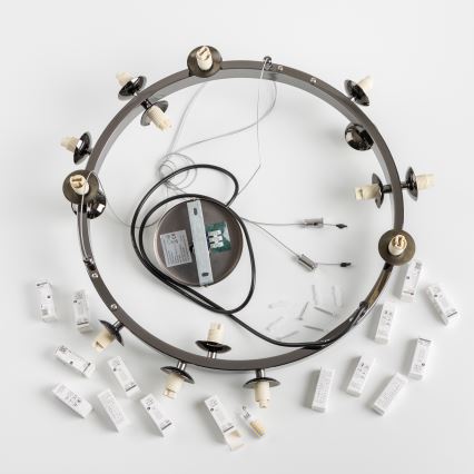 Brilagi - LED pendel MILLA 15xG9/3W/230V skinnende krom/hvid