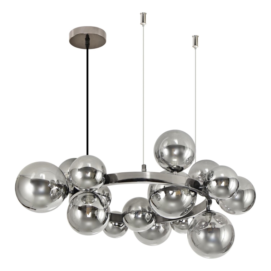 Brilagi - LED pendel MILLA 15xG9/3W/230V skinnende krom/røget