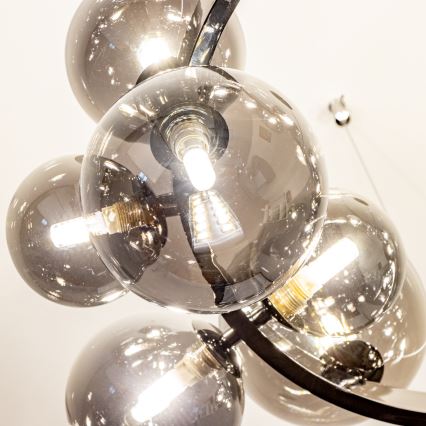 Brilagi - LED pendel MILLA 15xG9/3W/230V skinnende krom/røget