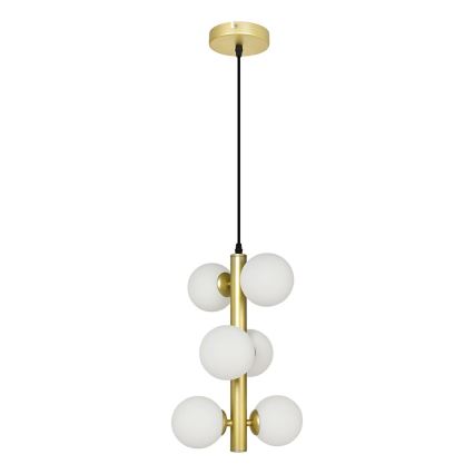 Brilagi - LED pendel MILLA 6xG9/3W/230V guldfarvet/hvid