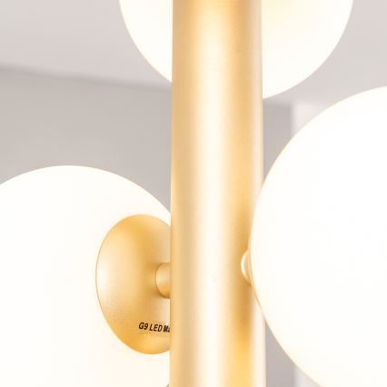 Brilagi - LED pendel MILLA 6xG9/3W/230V guldfarvet/hvid