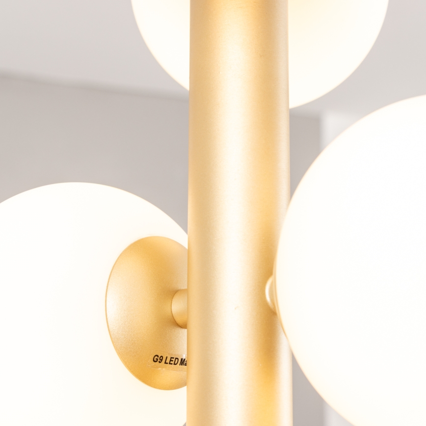 Brilagi - LED pendel MILLA 6xG9/3W/230V guldfarvet/hvid