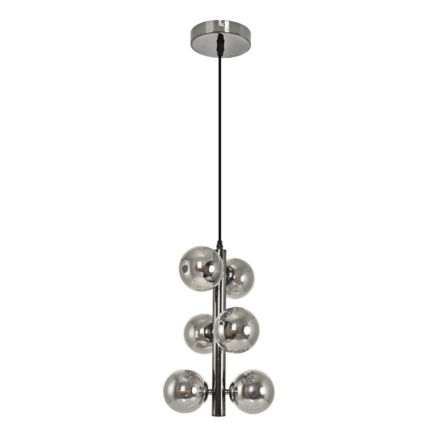 Brilagi - LED pendel MILLA 6xG9/3W/230V skinnende krom/røget