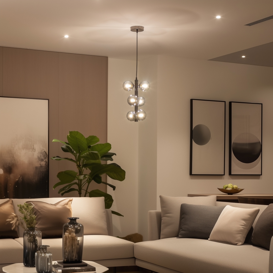 Brilagi - LED pendel MILLA 6xG9/3W/230V skinnende krom/røget