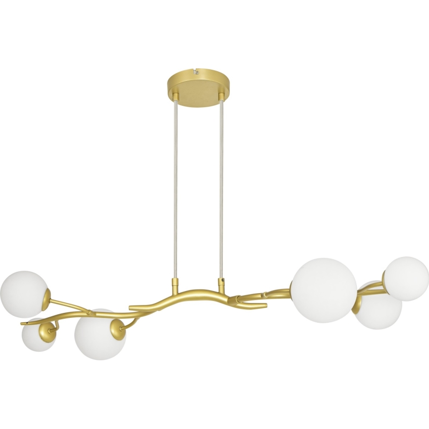 Brilagi - LED pendel MISTEL 6xG9/3W/230V guldfarvet/hvid