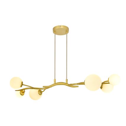 Brilagi - LED pendel MISTEL 6xG9/3W/230V guldfarvet/hvid