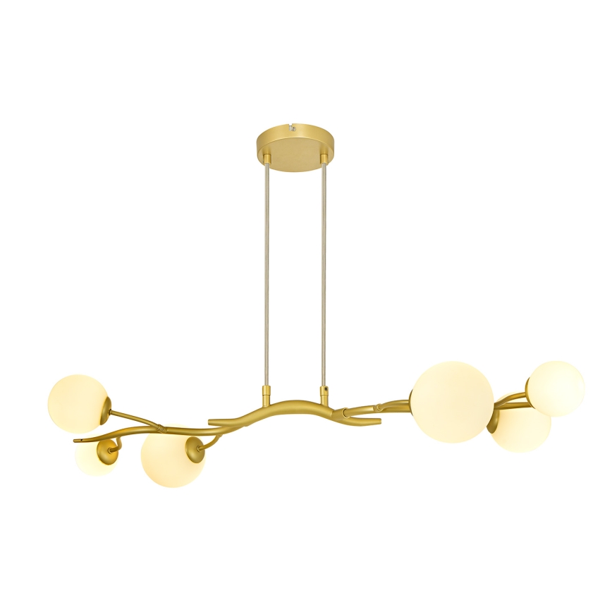 Brilagi - LED pendel MISTEL 6xG9/3W/230V guldfarvet/hvid
