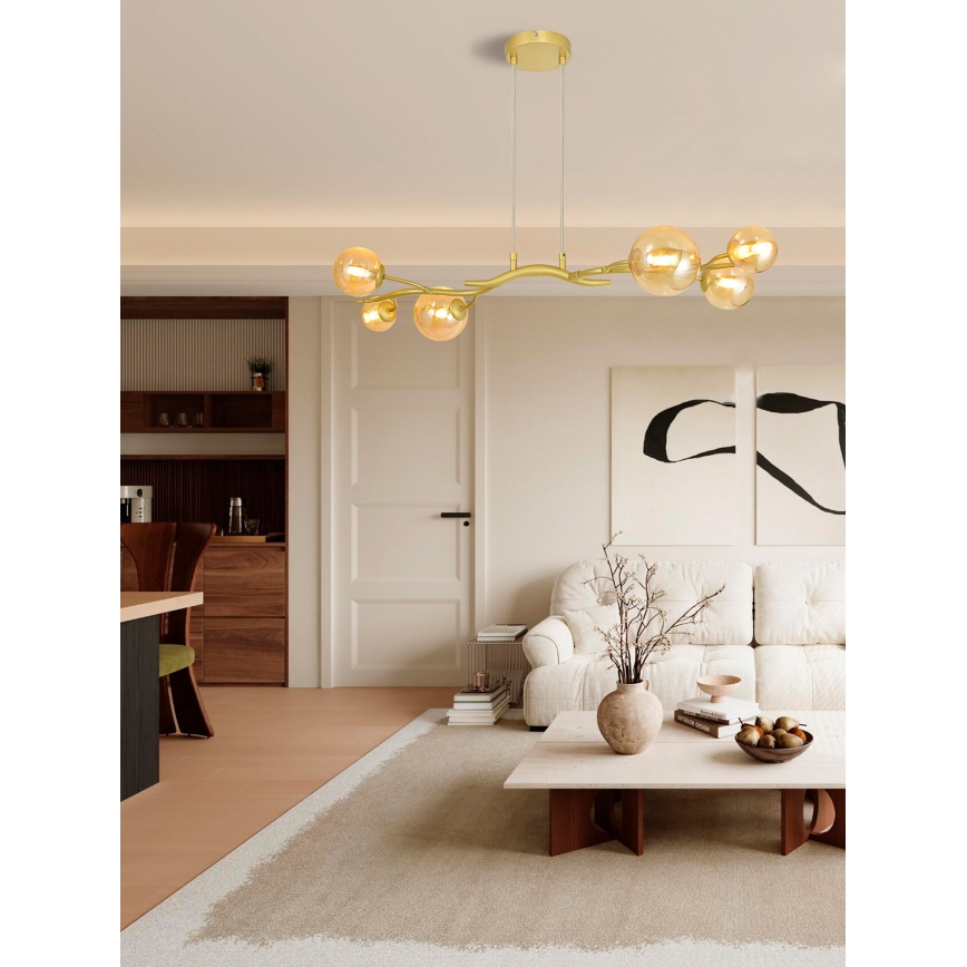 Brilagi - LED pendel MISTEL 6xG9/3W/230V guldfarvet