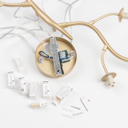 Brilagi - LED pendel MISTEL 6xG9/3W/230V guldfarvet