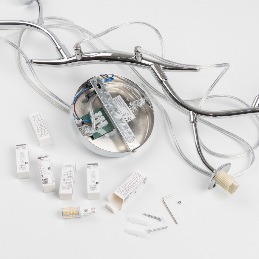 Brilagi - LED pendel MISTEL 6xG9/3W/230V skinnende krom/røget