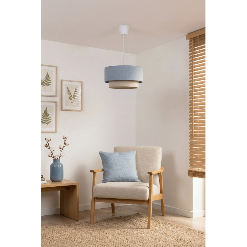 Brilagi - LED-pendel på kabel BOHO ECO 1xE27/10W/230V Ø 40 cm blå/creme