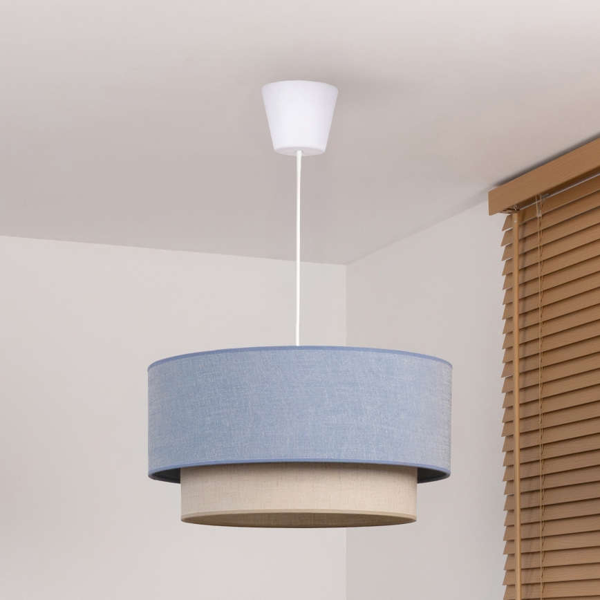 Brilagi - LED-pendel på kabel BOHO ECO 1xE27/10W/230V Ø 40 cm blå/creme