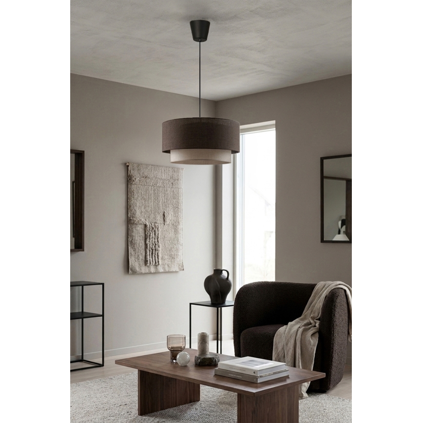 Brilagi - LED-pendel på kabel BOHO ECO 1xE27/10W/230V Ø 40 cm brun/creme