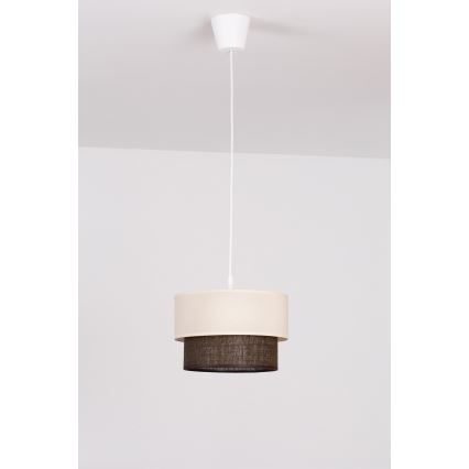 Brilagi - LED-pendel på kabel BOHO-stil 1xE27/15W/230V Ø 25 cm creme/brun