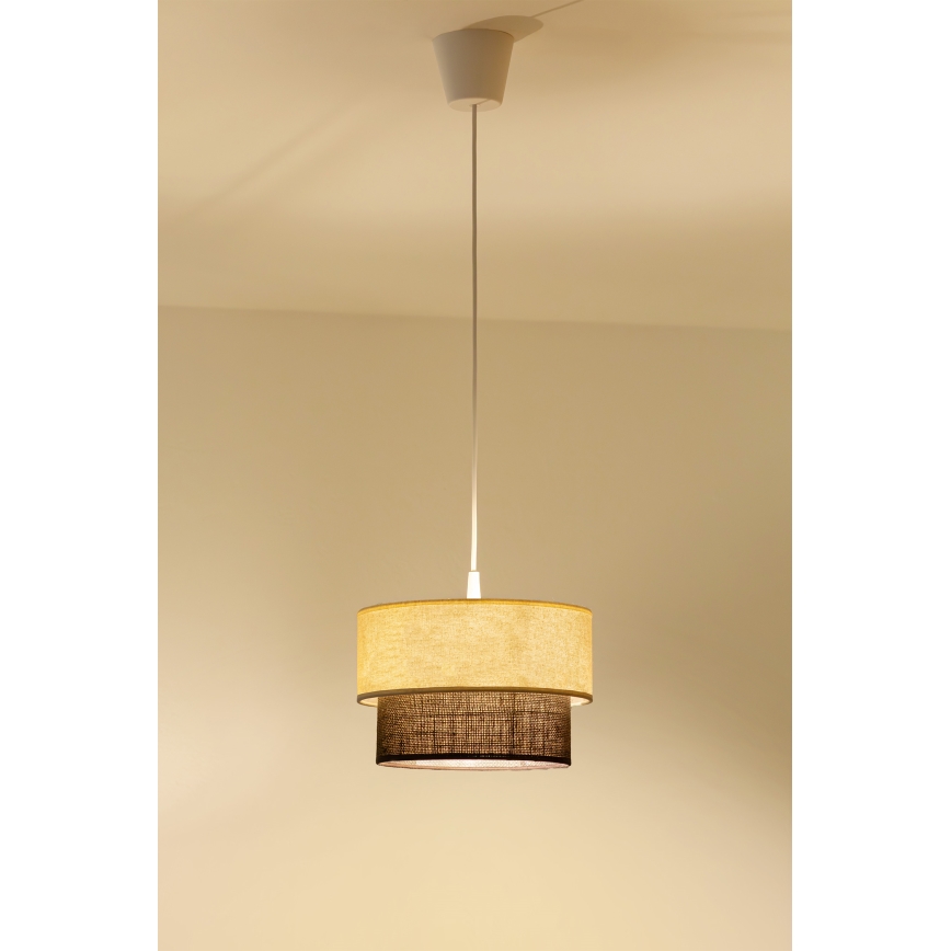 Brilagi - LED-pendel på kabel BOHO-stil 1xE27/15W/230V Ø 25 cm creme/brun
