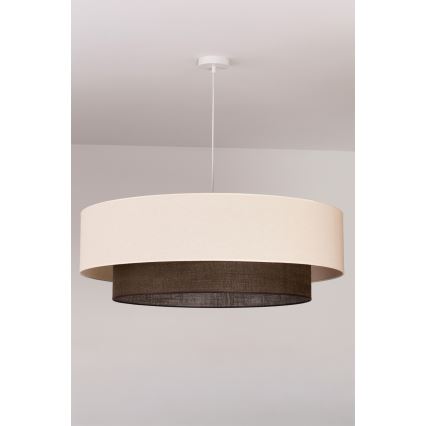Brilagi - LED-pendel på kabel BOHO-stil 3xE27/15W/230V Ø 80 cm creme/brun