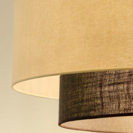 Brilagi - LED-pendel på kabel BOHO-stil 3xE27/15W/230V Ø 80 cm creme/brun