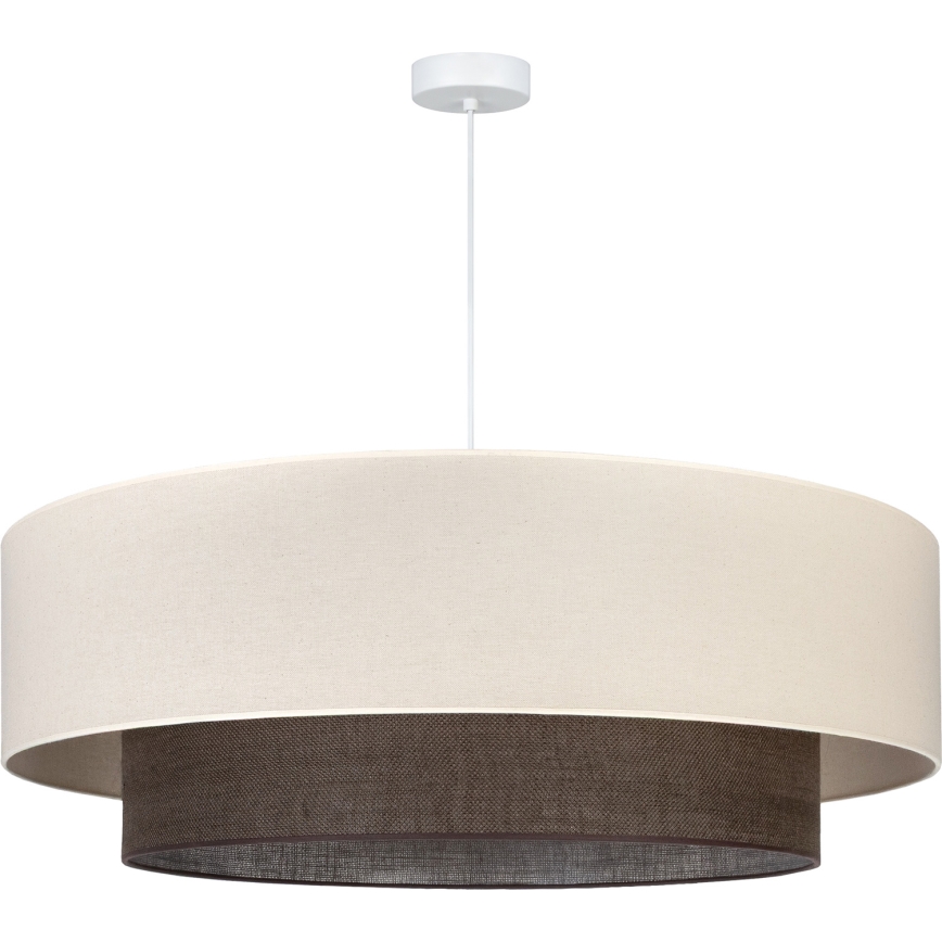 Brilagi - LED-pendel på kabel BOHO-stil 3xE27/15W/230V Ø 80 cm creme/brun