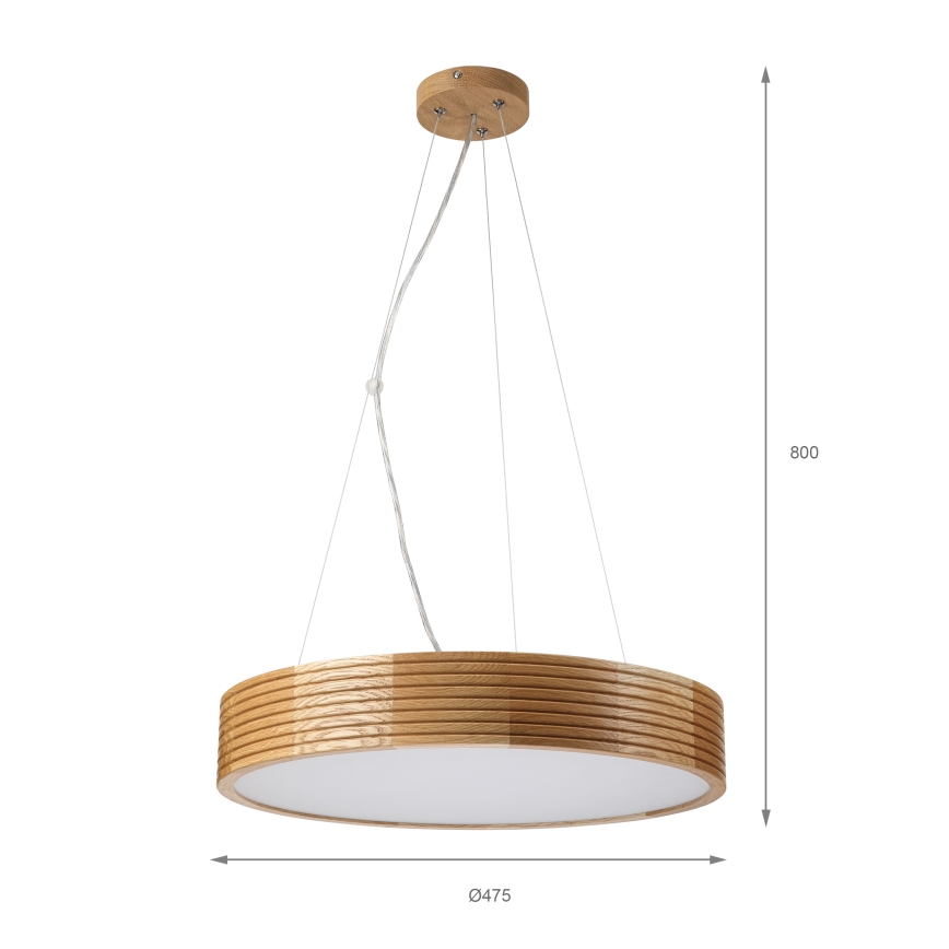 Brilagi - LED-pendel på kabel CARVALHO MODERN 3xE27/60W/230V eg Ø 47,5 cm