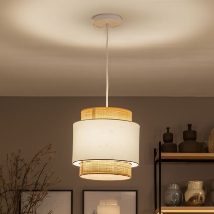 Brilagi - LED-pendel på kabel CERIA 1xE27/40W/230V Ø 30 cm beige/hvid
