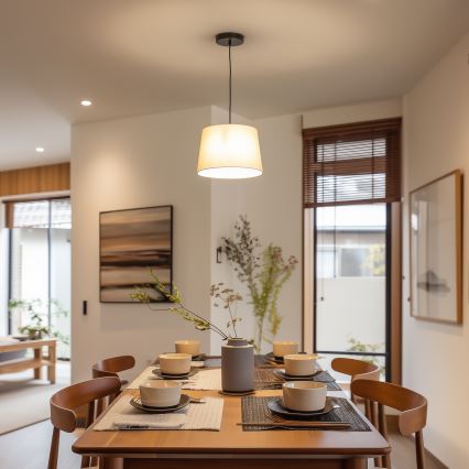 Brilagi - LED-pendel på kabel CERIA 1xE27/40W/230V Ø 30 cm beige