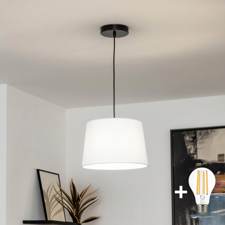 Brilagi - LED-pendel på kabel CERIA 1xE27/40W/230V Ø 30 cm hvid