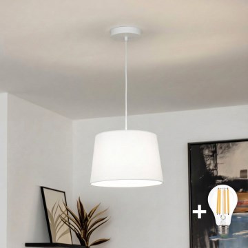 Brilagi - LED-pendel på kabel CERIA 1xE27/40W/230V Ø 30 cm hvid