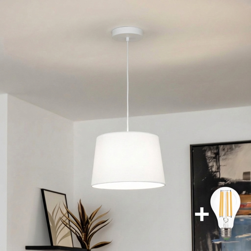 Brilagi - LED-pendel på kabel CERIA 1xE27/40W/230V Ø 30 cm hvid