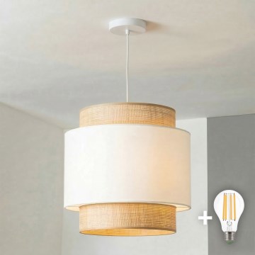 Brilagi - LED-pendel på kabel CERIA 1xE27/40W/230V Ø 40 cm beige/hvid