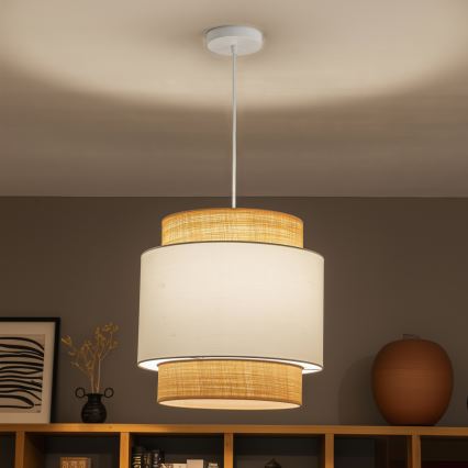 Brilagi - LED-pendel på kabel CERIA 1xE27/40W/230V Ø 40 cm beige/hvid