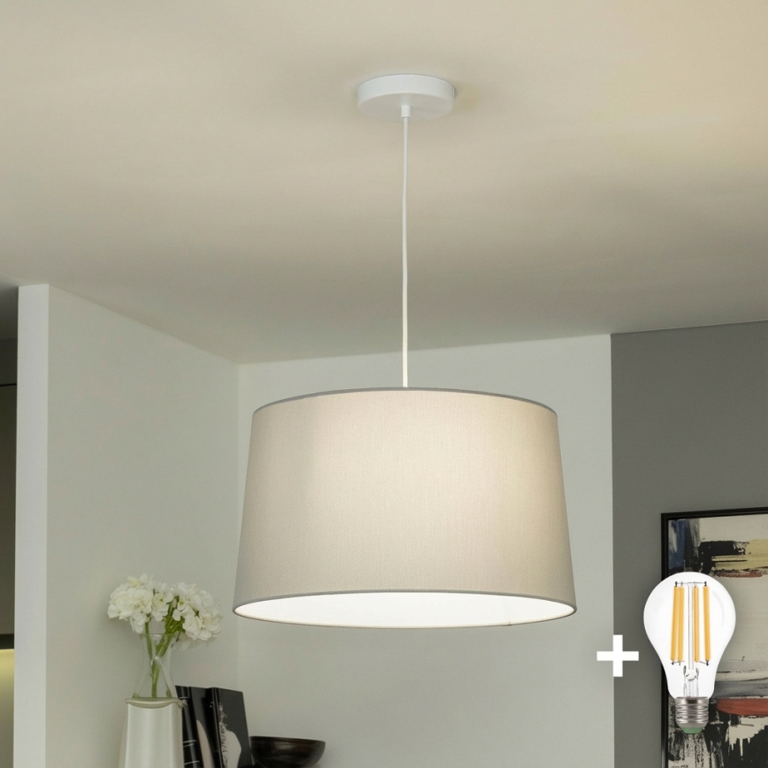Brilagi - LED-pendel på kabel CERIA 1xE27/40W/230V Ø 45 cm grå