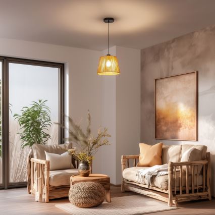 Brilagi - LED-pendel på kabel CERIA BOHO 1xE27/40W/230V Ø 28 cm brun