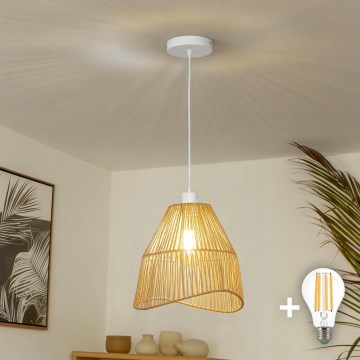 Brilagi - LED-pendel på kabel CERIA BOHO 1xE27/40W/230V, Ø 30 cm, brun