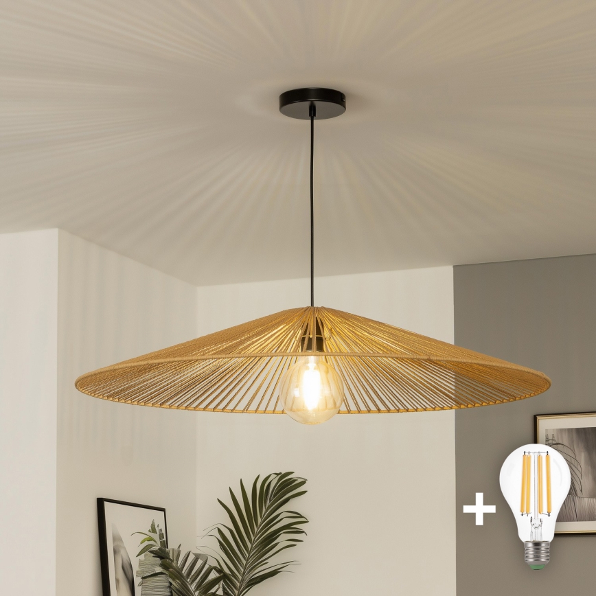 Brilagi - LED-pendel på kabel CERIA BOHO 1xE27/40W/230V Ø 90 cm brun