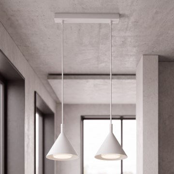 BRILAGI - LED Pendel på kabel CONE DOUBLE 2xGX53/15W/230V hvid