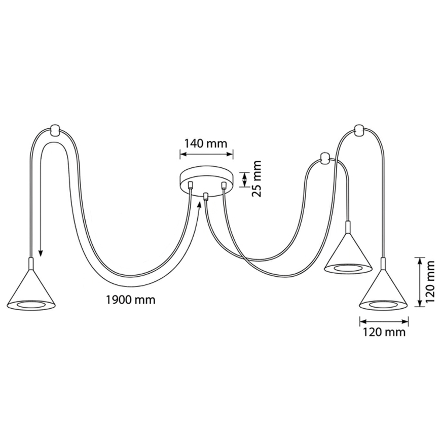 BRILAGI - LED Pendel på kabel CONE TRIPLE SPIDER 3xGX53/15W/230V beige