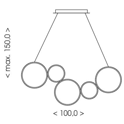 Brilagi - LED-pendel på kabel ECHO LED/60W/230V 4000K 100 cm sort