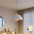 Brilagi - LED-pendel på kabel METALO 1xE27/40W/230V Ø 40 cm hvid/kobber