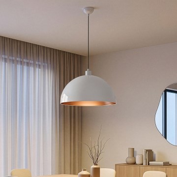 Brilagi - LED-pendel på kabel METALO 1xE27/40W/230V Ø 40 cm hvid/kobber