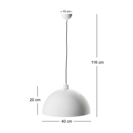 Brilagi - LED-pendel på kabel METALO 1xE27/40W/230V Ø 40 cm hvid/kobber