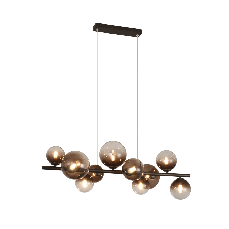 Brilagi - LED-pendel på kabel MILLA 10xG9/3W/230V brun/røgbrun