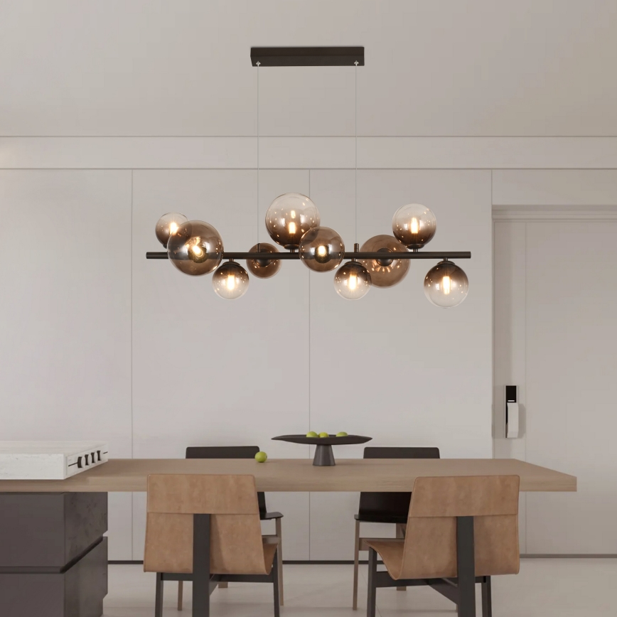 Brilagi - LED-pendel på kabel MILLA 10xG9/3W/230V brun/røgbrun