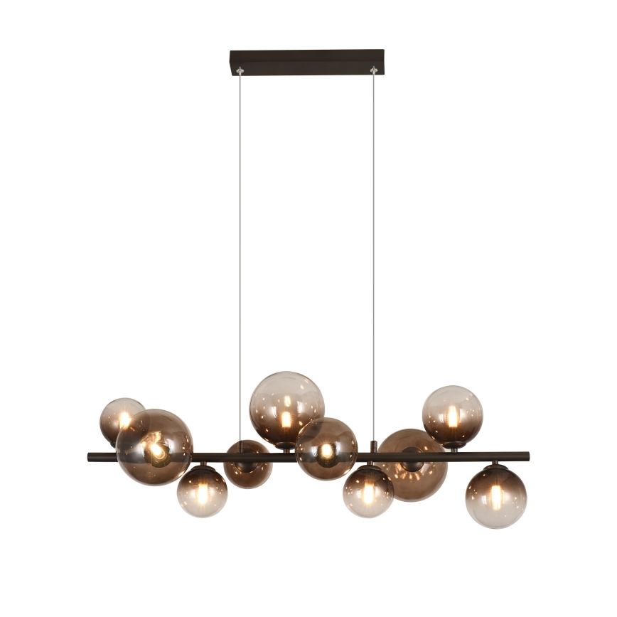 Brilagi - LED-pendel på kabel MILLA 10xG9/3W/230V brun/røgbrun
