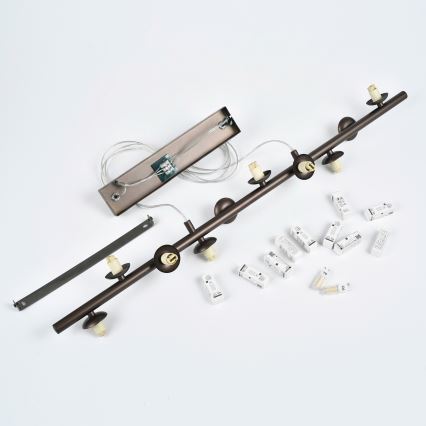 Brilagi - LED-pendel på kabel MILLA 10xG9/3W/230V brun/røgbrun