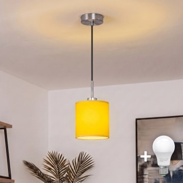 Brilagi - LED-pendel på kabel NUBILA 1xE27/60W/230V Ø 14 cm sort/gul