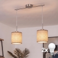 Brilagi - LED-pendel på kabel NUBILA 2xE27/60W/230V brun
