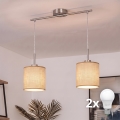 Brilagi - LED-pendel på kabel NUBILA 2xE27/60W/230V lysebrun